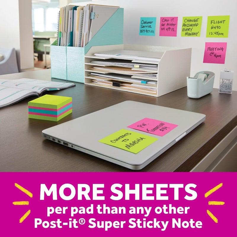 Post-it Super Sticky Notes Cube 3 in. x 3 in. Bright Colors 1 Cube/Pack 360 Sheets/Cube - Image 5